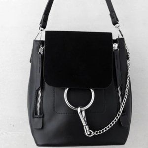 Lulus black leather backpack/bag - brand new